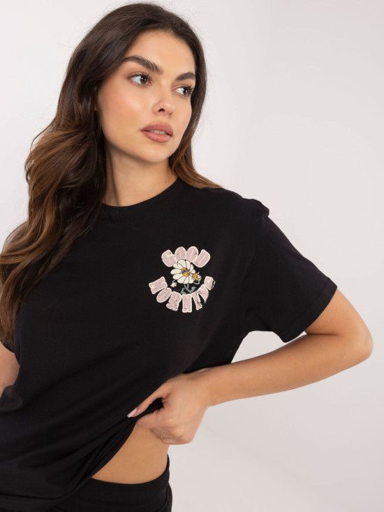 Stylish Black Short Sleeve Blouse