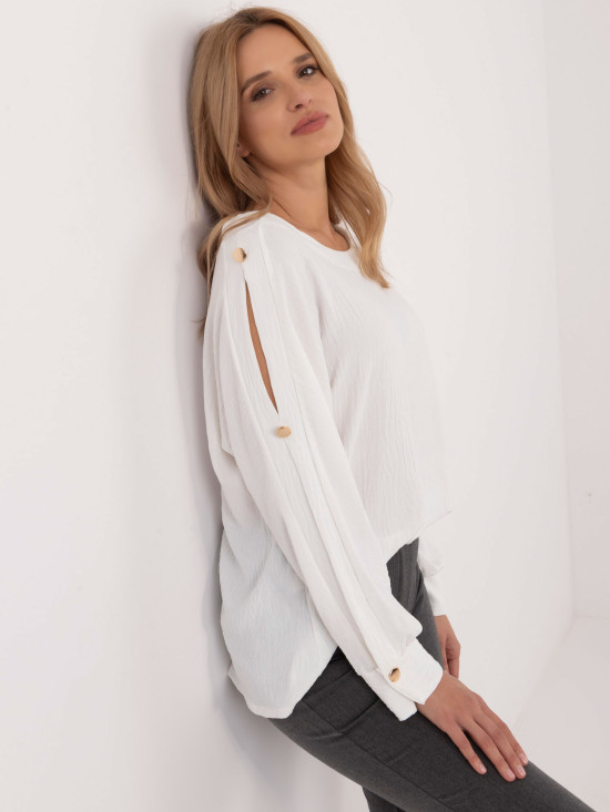 Elegant white blouse with long sleeves