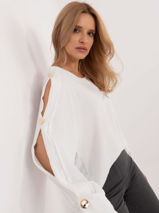 Elegant white blouse with long sleeves