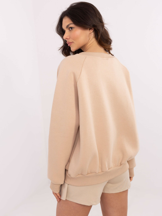 Beige Long Sleeve Sweatshirt