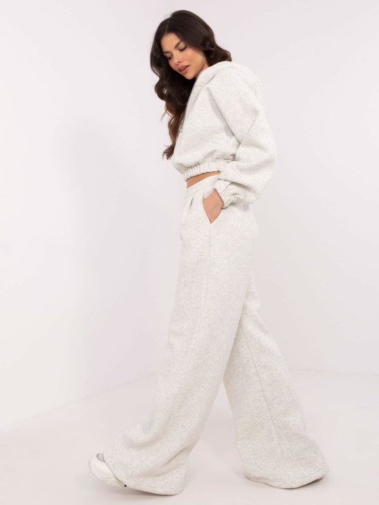 Stylish Hooded Set in Light Gray