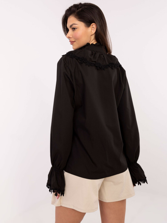 Elegant Black Shirt with Lace