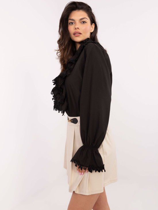 Elegant Black Shirt with Lace