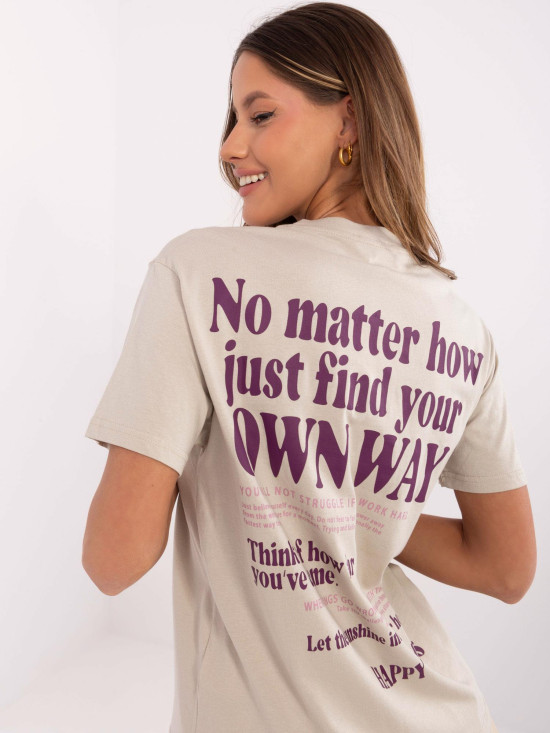 Beige T-Shirt with Print