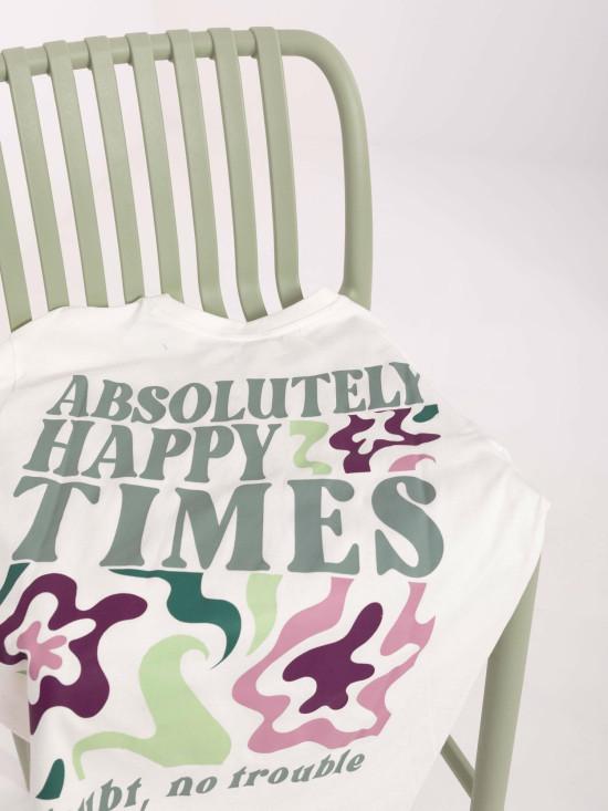 White T-Shirt with Print