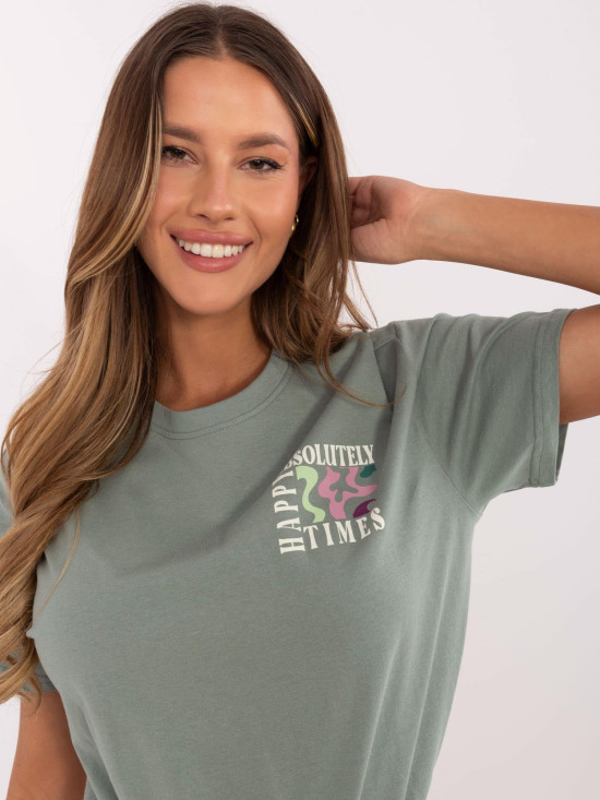 Comfortable Pistachio Green T-Shirt with Short Sleeves