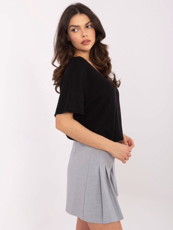 Black Short Sleeve Sweater