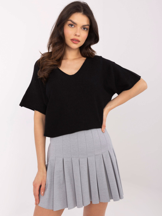 Black Short Sleeve Sweater