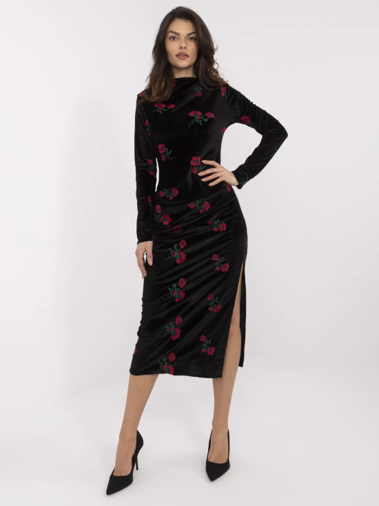 Elegant Midi Dress with Long Sleeves