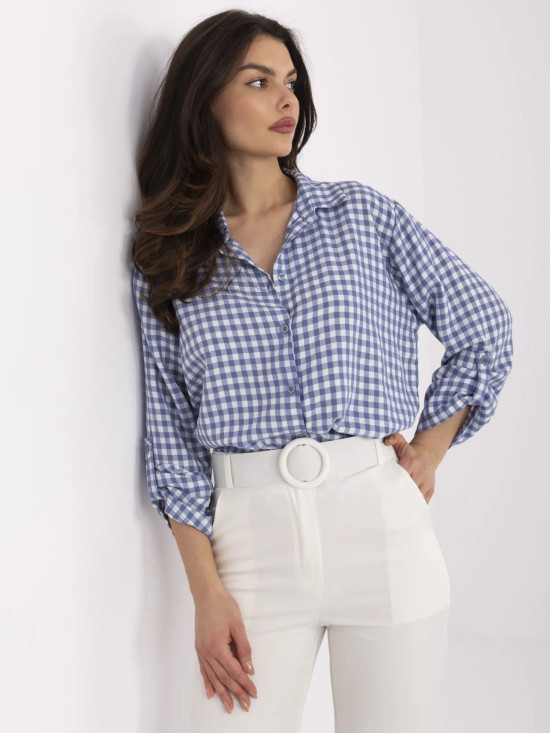 White Checked Long Sleeve Shirt