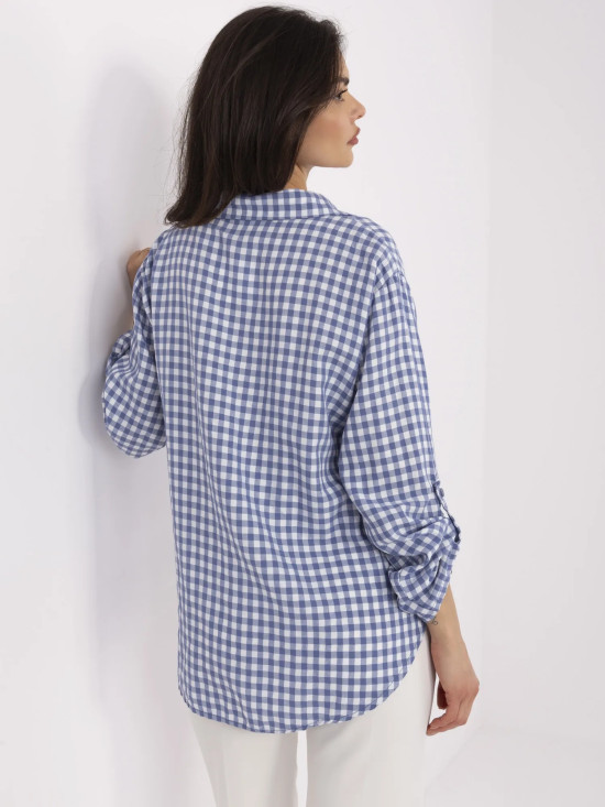 White Checked Long Sleeve Shirt