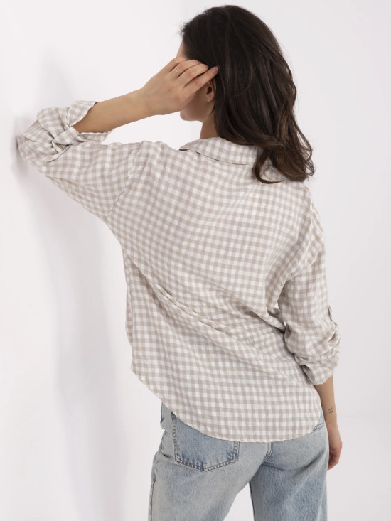 White Checked Long Sleeve Shirt
