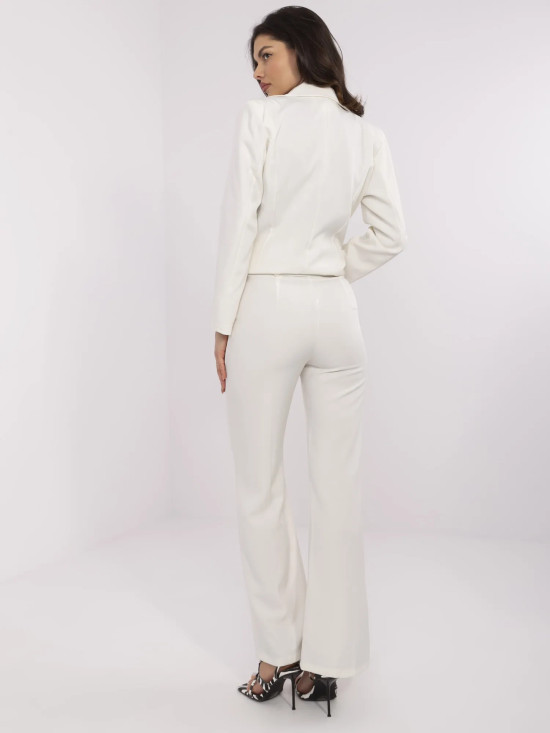 Elegant Ecru High-Waisted Trousers