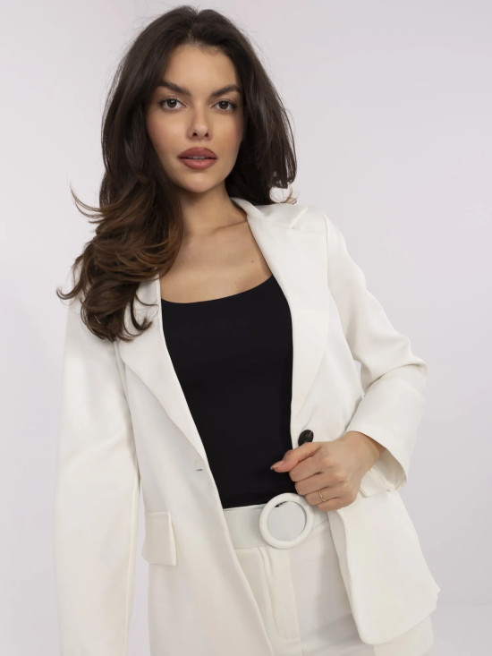 Elegant Ecru High-Waisted Trousers