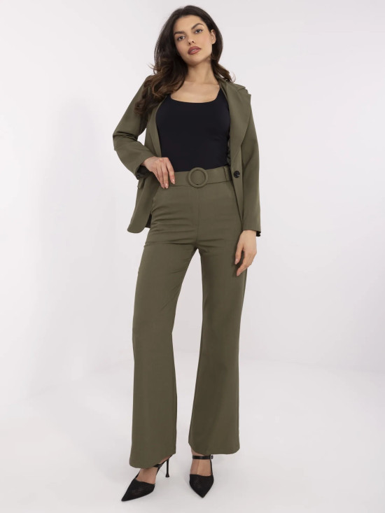 Elegant Khaki High-Waisted Pants