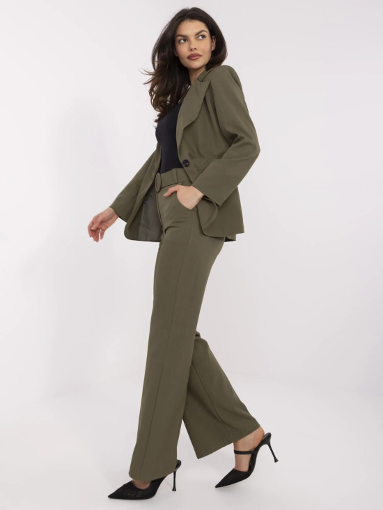Elegant Khaki High-Waisted Pants