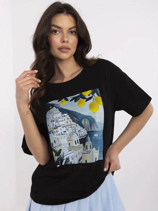 Stylish Black T-Shirt with Print