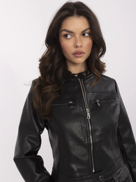 Stylish Black Eco-Leather Jacket