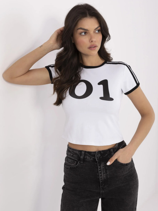 White T-shirt with Black Print