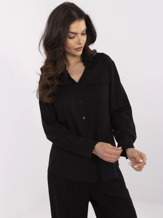 Elegant Black Long Sleeve Shirt
