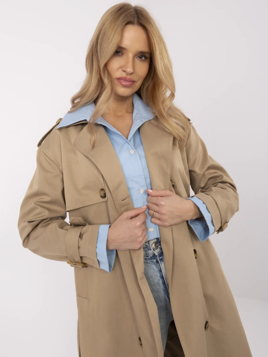 Elegant Transitional Coat in Beige