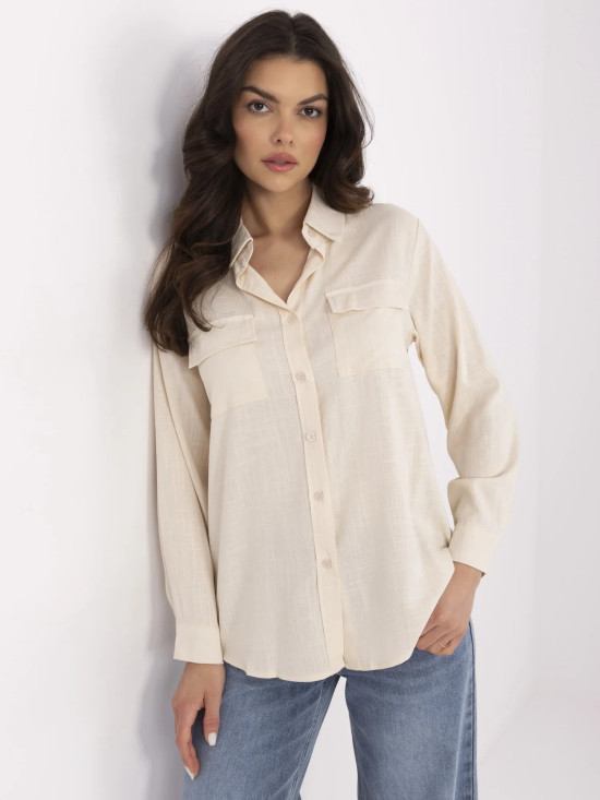 Beige Classic Long Sleeve Shirt