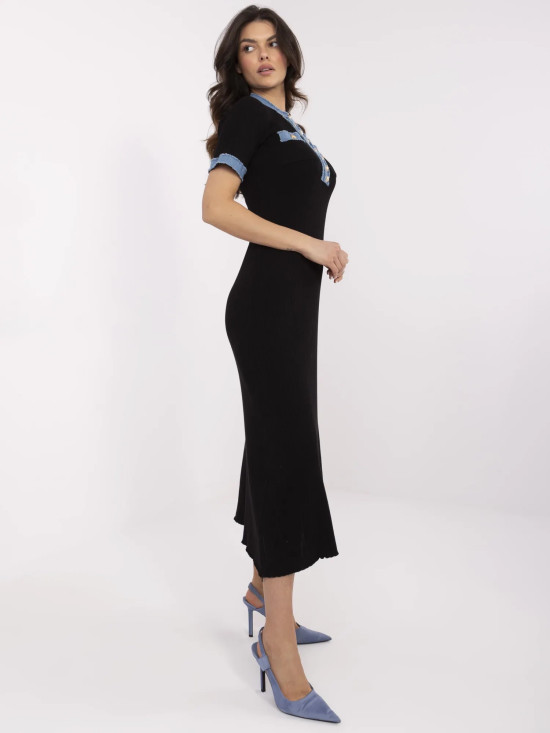 Elegant Black Midi Dress