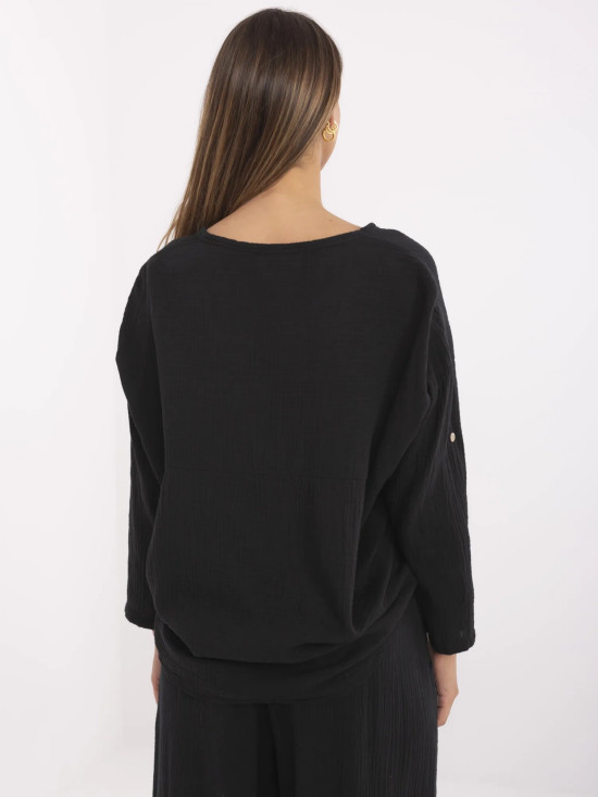 Black Blouse with 3/4 Sleeves