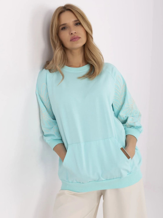 Stylish Mint Green Blouse with 3/4 Sleeves
