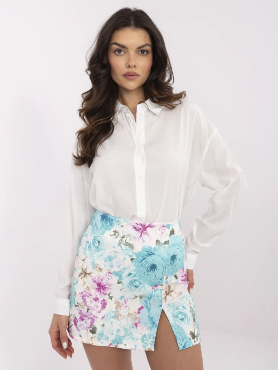 Elegant Floral Skirt in Mint Color