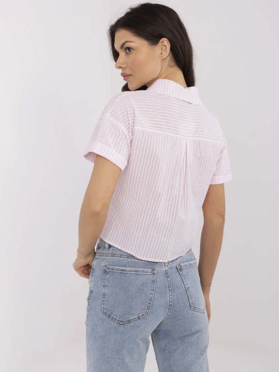 White Striped Short Sleeve Shirt