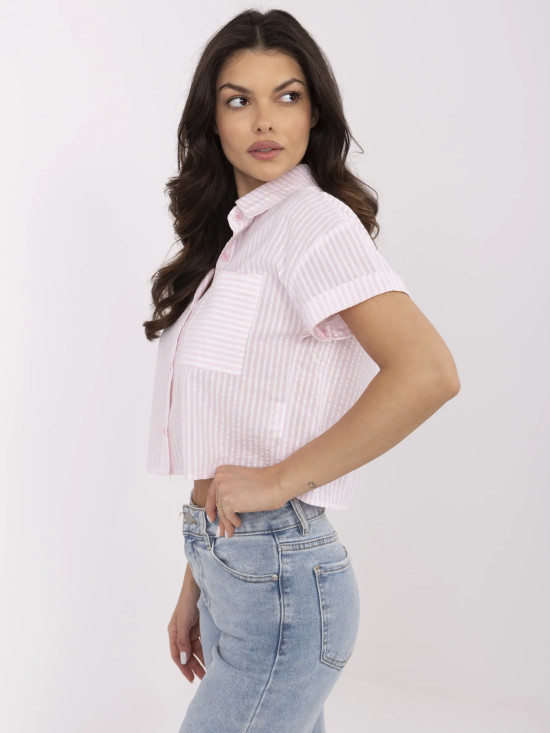 White Striped Short Sleeve Shirt