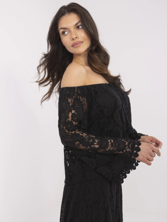 Elegant Black Blouse with Lace