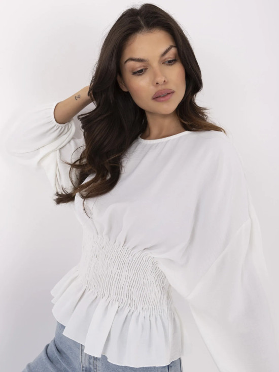Elegant White Blouse with Long Sleeves