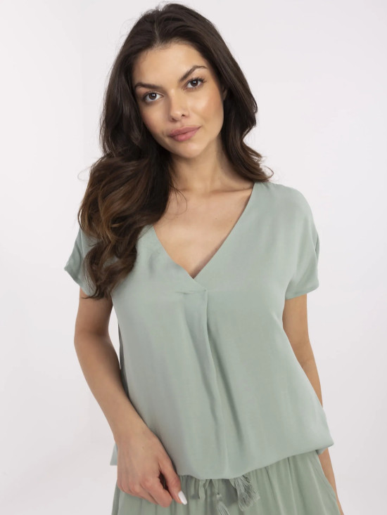 Comfortable Blouse in Pistachio Color