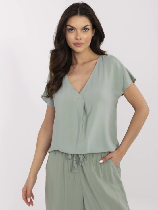 Comfortable Blouse in Pistachio Color