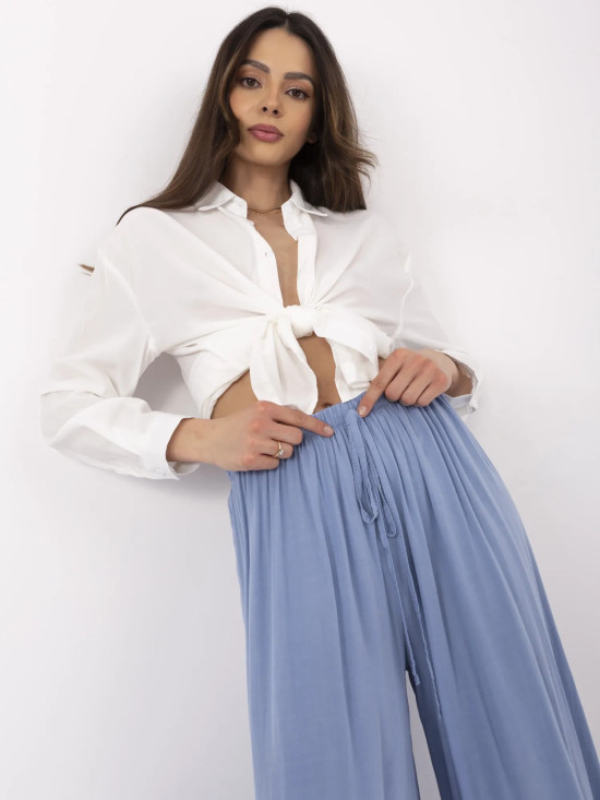 Stylish Blue High-Waisted Pants