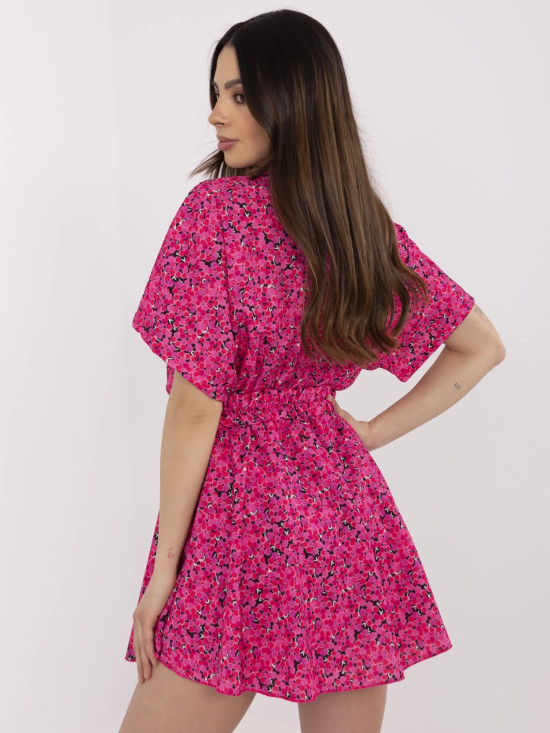 Floral Pattern Jumpsuit in Dark Pink