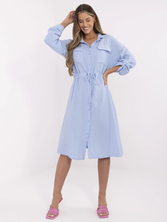 Summer Shirt Dress in Light Blue