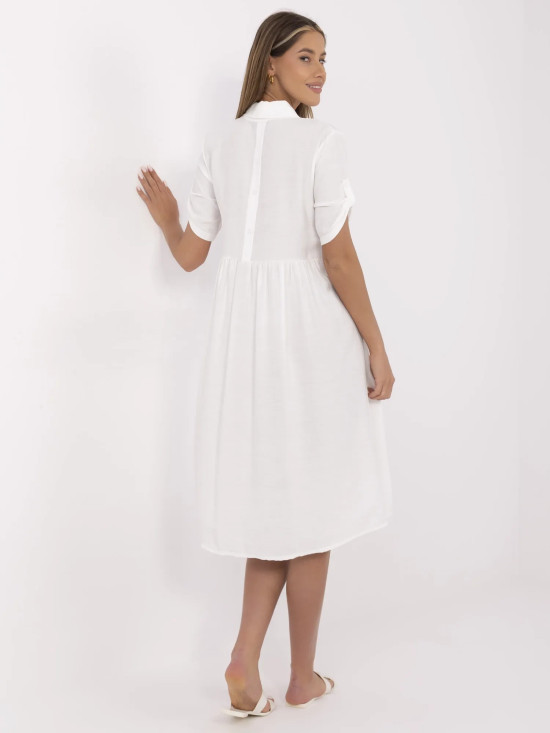 Elegant Flared Dress in Ecru