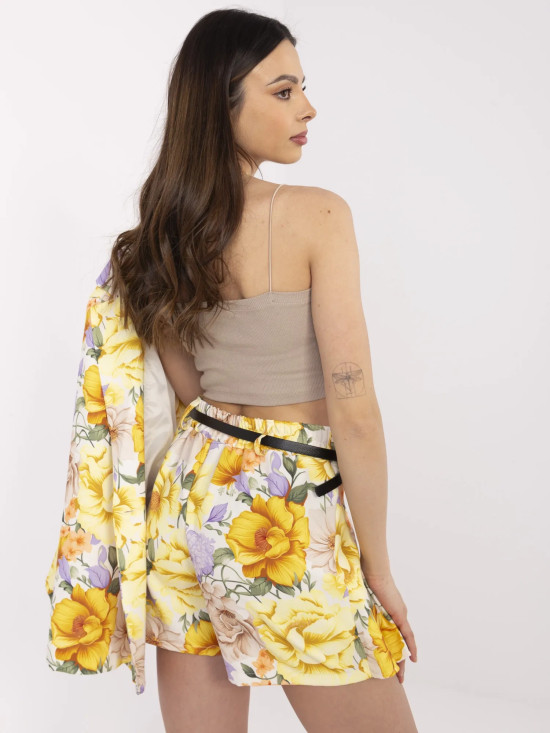 Elegant Yellow Set with Floral Pattern