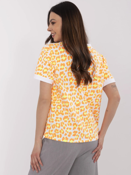 Stylish Orange Short Sleeve Blouse