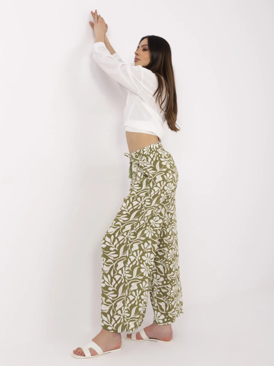 Eco-Friendly Wide Leg Pants in Olive Green