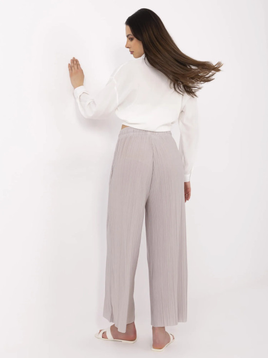Beige Wide Leg Trousers