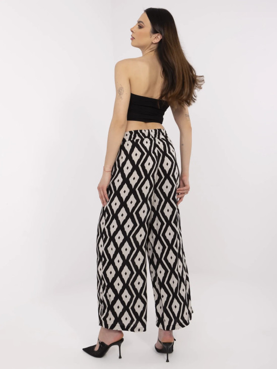 Elegant Black Pants with Geometric Pattern