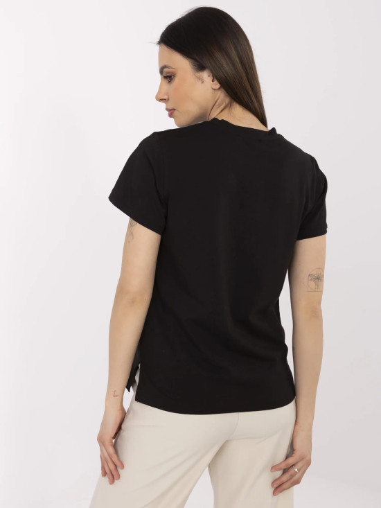 Stylish Black T-Shirt with Application
