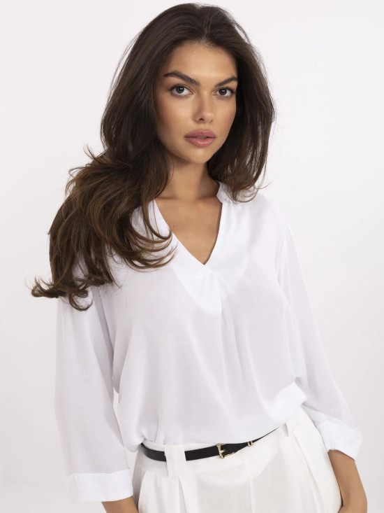 White Blouse with 3/4 Sleeves