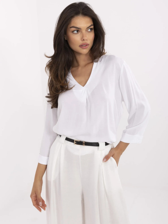 White Blouse with 3/4 Sleeves
