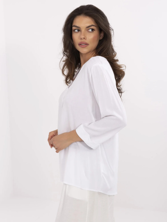 White Blouse with 3/4 Sleeves
