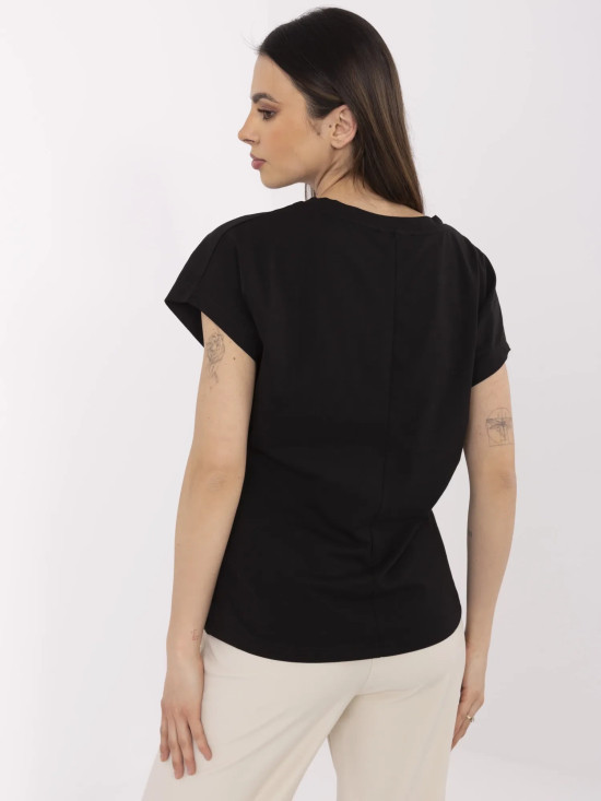 Stylish Black T-Shirt with Short Sleeves